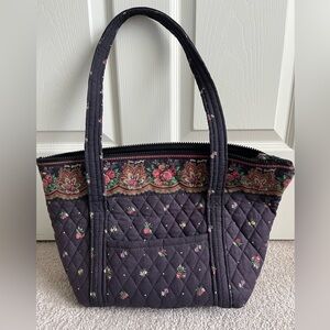 Vera BradleyBlack Floral Quilted Shoulder Bag